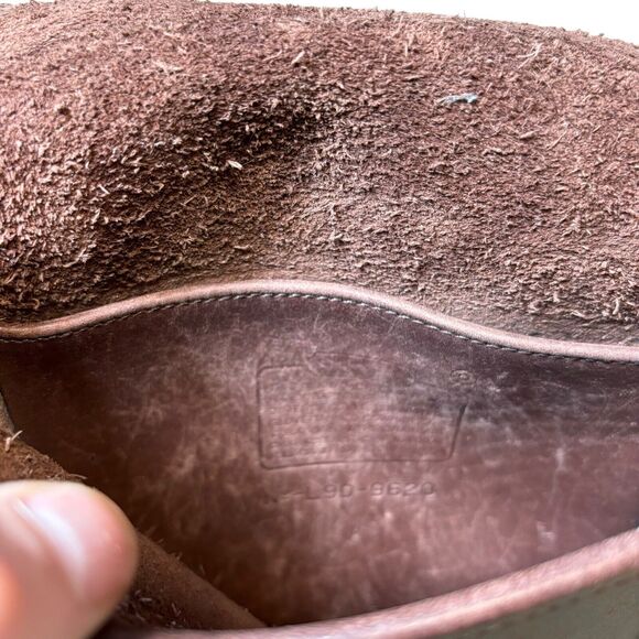 Coach Vintage Brown Leather Turn Lock Compact‎ Pouch Crossbody 9620 - Picture 6 of 8